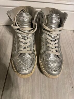 Zumba street boss high tops silver metallic sneakers